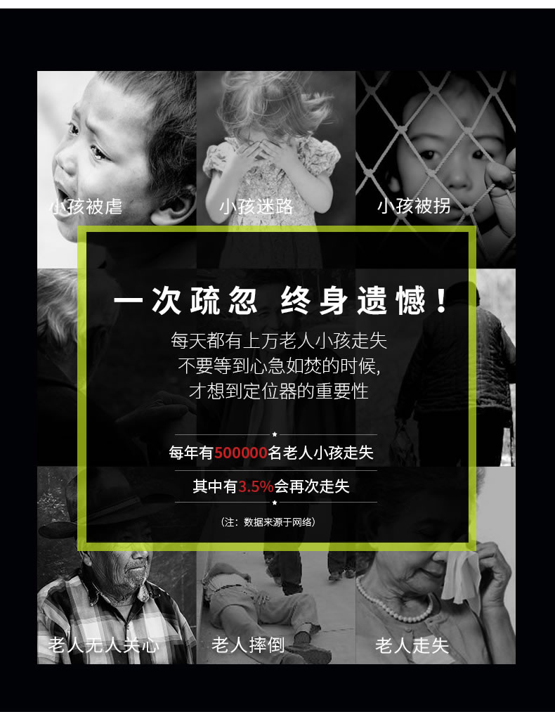 真匠儿童定位器学生宝宝微型GPS追踪器防丢失老人小孩迷你跟踪器(图1)